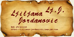 Ljiljana Jordanović vizit kartica